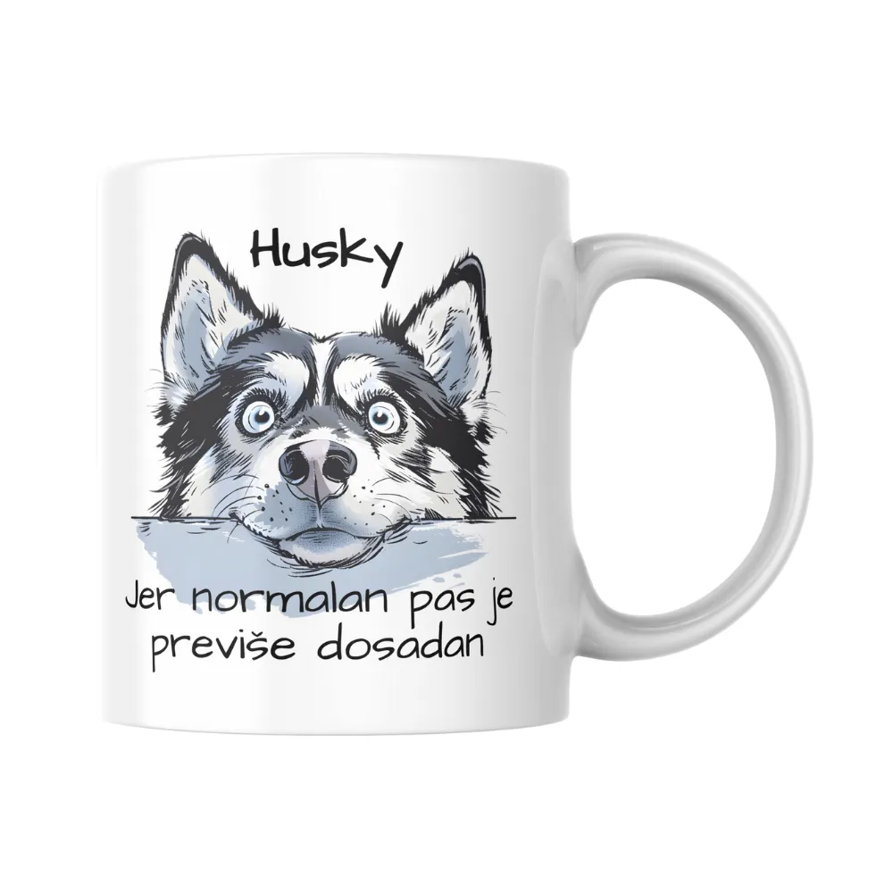 Šalica s motivom Huskya 🐾 "Jer normalan pas je dosadan" - Slika 2